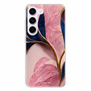 Odolné silikonové pouzdro iSaprio - Pink Blue Leaves - Samsung Galaxy S23 5G obraz