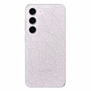 Odolné silikonové pouzdro iSaprio - Abstract Triangles 03 - white - Samsung Galaxy S23 5G obraz