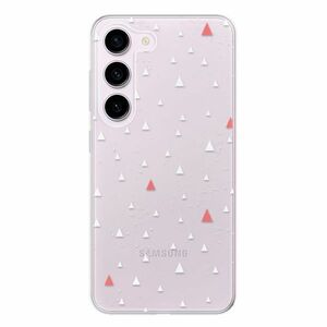 Odolné silikonové pouzdro iSaprio - Abstract Triangles 02 - white - Samsung Galaxy S23 5G obraz