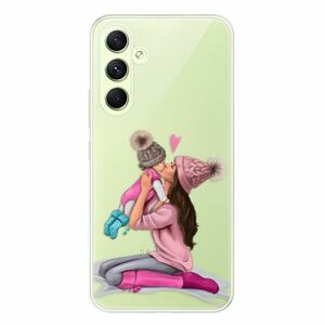 Odolné silikonové pouzdro iSaprio - Kissing Mom - Brunette and Girl - Samsung Galaxy A54 5G obraz