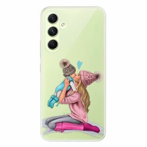 Odolné silikonové pouzdro iSaprio - Kissing Mom - Blond and Boy - Samsung Galaxy A54 5G obraz