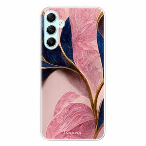 Odolné silikonové pouzdro iSaprio - Pink Blue Leaves - Samsung Galaxy A34 5G obraz