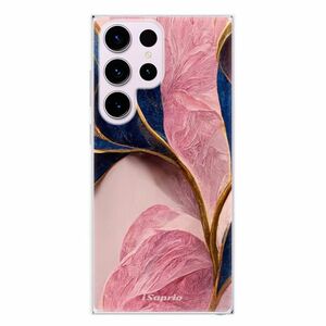 Odolné silikonové pouzdro iSaprio - Pink Blue Leaves - Samsung Galaxy S23 Ultra obraz