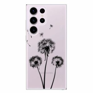 Odolné silikonové pouzdro iSaprio - Three Dandelions - black - Samsung Galaxy S23 Ultra obraz