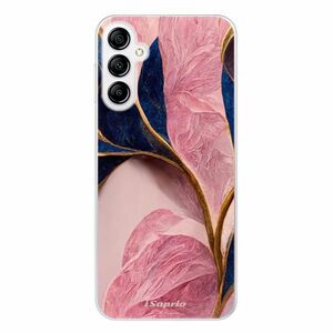 Odolné silikonové pouzdro iSaprio - Pink Blue Leaves - Samsung Galaxy A14 / A14 5G obraz