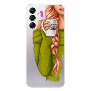 Odolné silikonové pouzdro iSaprio - My Coffe and Redhead Girl - Samsung Galaxy A14 / A14 5G obraz