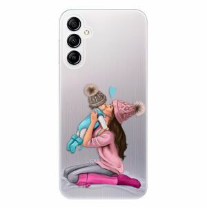 Odolné silikonové pouzdro iSaprio - Kissing Mom - Brunette and Boy - Samsung Galaxy A14 / A14 5G obraz