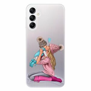 Odolné silikonové pouzdro iSaprio - Kissing Mom - Blond and Boy - Samsung Galaxy A14 / A14 5G obraz