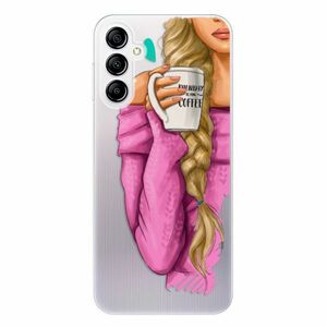 Odolné silikonové pouzdro iSaprio - My Coffe and Blond Girl - Samsung Galaxy A14 / A14 5G obraz