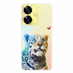 Odolné silikonové pouzdro iSaprio - Leopard With Butterfly - Realme C55 obraz