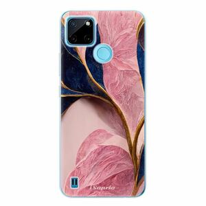 Odolné silikonové pouzdro iSaprio - Pink Blue Leaves - Realme C21Y / C25Y obraz