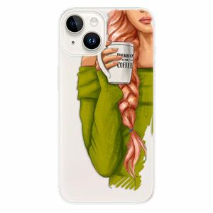 Odolné silikonové pouzdro iSaprio - My Coffe and Redhead Girl - iPhone 15 obraz