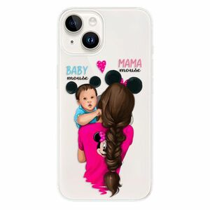 Odolné silikonové pouzdro iSaprio - Mama Mouse Brunette and Boy - iPhone 15 obraz