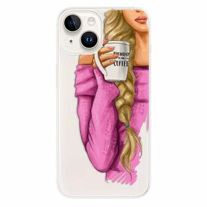 Odolné silikonové pouzdro iSaprio - My Coffe and Blond Girl - iPhone 15 obraz