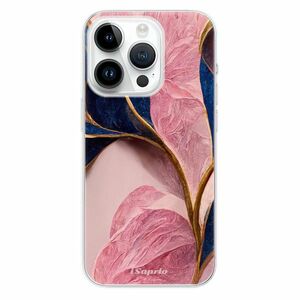 Odolné silikonové pouzdro iSaprio - Pink Blue Leaves - iPhone 15 Pro obraz