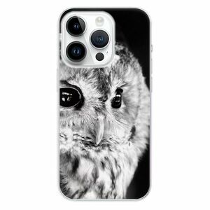 Odolné silikonové pouzdro iSaprio - BW Owl - iPhone 15 Pro obraz