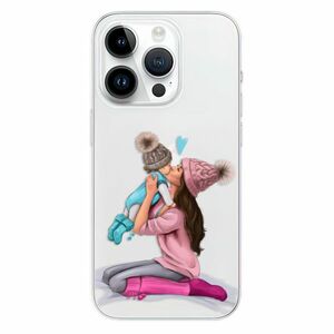 Odolné silikonové pouzdro iSaprio - Kissing Mom - Brunette and Boy - iPhone 15 Pro obraz