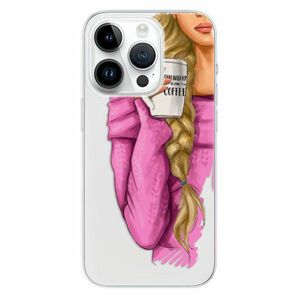 Odolné silikonové pouzdro iSaprio - My Coffe and Blond Girl - iPhone 15 Pro obraz