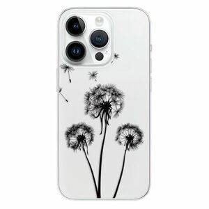 Odolné silikonové pouzdro iSaprio - Three Dandelions - black - iPhone 15 Pro obraz