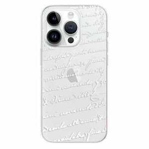 Odolné silikonové pouzdro iSaprio - Handwriting 01 - white - iPhone 15 Pro obraz