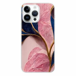 Odolné silikonové pouzdro iSaprio - Pink Blue Leaves - iPhone 15 Pro Max obraz