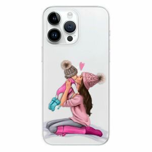 Odolné silikonové pouzdro iSaprio - Kissing Mom - Brunette and Girl - iPhone 15 Pro Max obraz