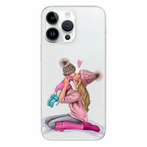 Odolné silikonové pouzdro iSaprio - Kissing Mom - Blond and Girl - iPhone 15 Pro Max obraz