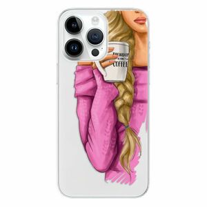 Odolné silikonové pouzdro iSaprio - My Coffe and Blond Girl - iPhone 15 Pro Max obraz