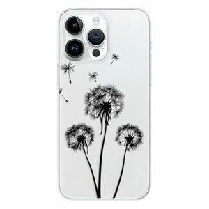 Odolné silikonové pouzdro iSaprio - Three Dandelions - black - iPhone 15 Pro Max obraz