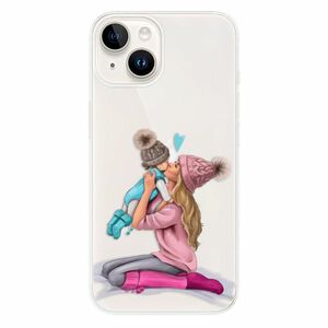 Odolné silikonové pouzdro iSaprio - Kissing Mom - Blond and Boy - iPhone 15 Plus obraz