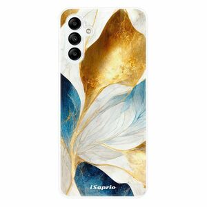 Odolné silikonové pouzdro iSaprio - Blue Leaves - Samsung Galaxy A04s obraz