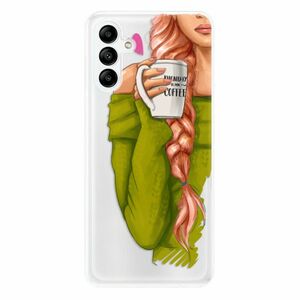 Odolné silikonové pouzdro iSaprio - My Coffe and Redhead Girl - Samsung Galaxy A04s obraz
