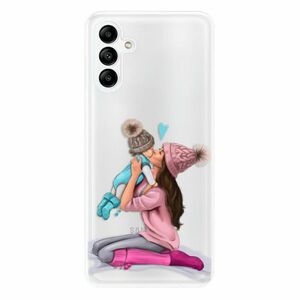 Odolné silikonové pouzdro iSaprio - Kissing Mom - Brunette and Boy - Samsung Galaxy A04s obraz