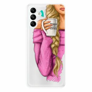 Odolné silikonové pouzdro iSaprio - My Coffe and Blond Girl - Samsung Galaxy A04s obraz
