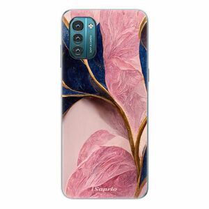 Odolné silikonové pouzdro iSaprio - Pink Blue Leaves - Nokia G11 / G21 obraz