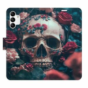 Flipové pouzdro iSaprio - Skull in Roses 02 - Samsung Galaxy A04s obraz