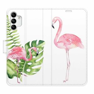 Flipové pouzdro iSaprio - Flamingos - Samsung Galaxy A04s obraz