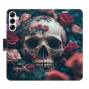 Flipové pouzdro iSaprio - Skull in Roses 02 - Samsung Galaxy A14 / A14 5G obraz