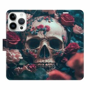 Flipové pouzdro iSaprio - Skull in Roses 02 - iPhone 15 Pro obraz
