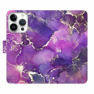 Flipové pouzdro iSaprio - Purple Marble - iPhone 15 Pro obraz