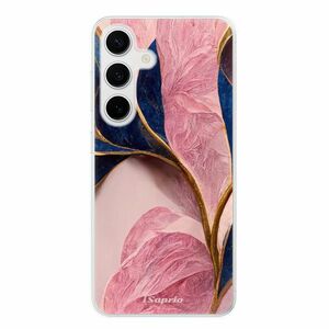 Odolné silikonové pouzdro iSaprio - Pink Blue Leaves - Samsung Galaxy S24 obraz