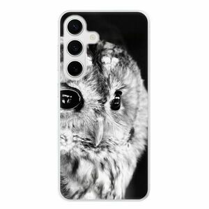 Odolné silikonové pouzdro iSaprio - BW Owl - Samsung Galaxy S24 obraz
