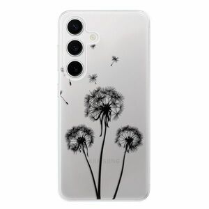 Odolné silikonové pouzdro iSaprio - Three Dandelions - black - Samsung Galaxy S24 obraz