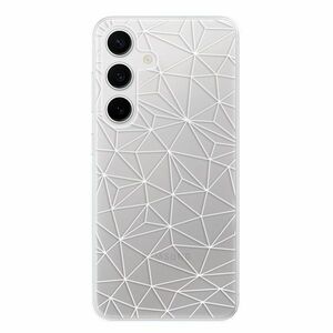 Odolné silikonové pouzdro iSaprio - Abstract Triangles 03 - white - Samsung Galaxy S24 obraz