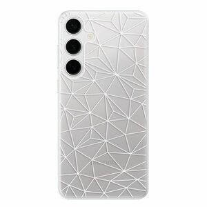 Odolné silikonové pouzdro iSaprio - Abstract Triangles 03 - white - Samsung Galaxy S24+ obraz