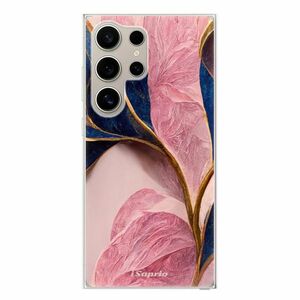 Odolné silikonové pouzdro iSaprio - Pink Blue Leaves - Samsung Galaxy S24 Ultra obraz