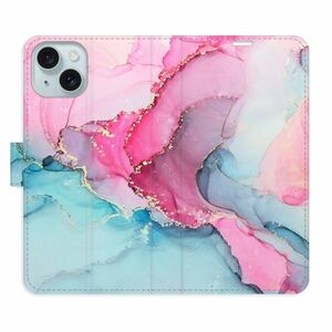 Flipové pouzdro iSaprio - PinkBlue Marble - iPhone 15 obraz