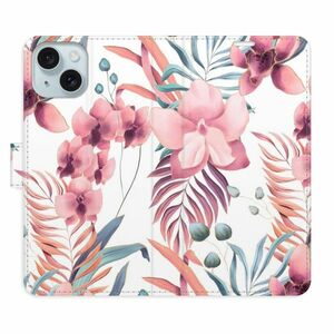 Flipové pouzdro iSaprio - Pink Flowers 02 - iPhone 15 obraz