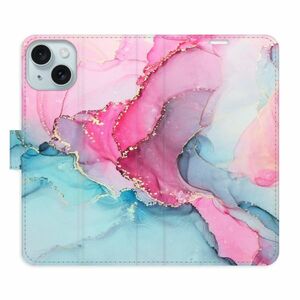 Flipové pouzdro iSaprio - PinkBlue Marble - iPhone 15 Plus obraz