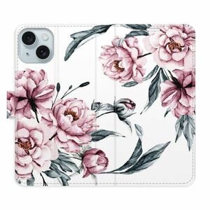 Flipové pouzdro iSaprio - Pink Flowers - iPhone 15 Plus obraz